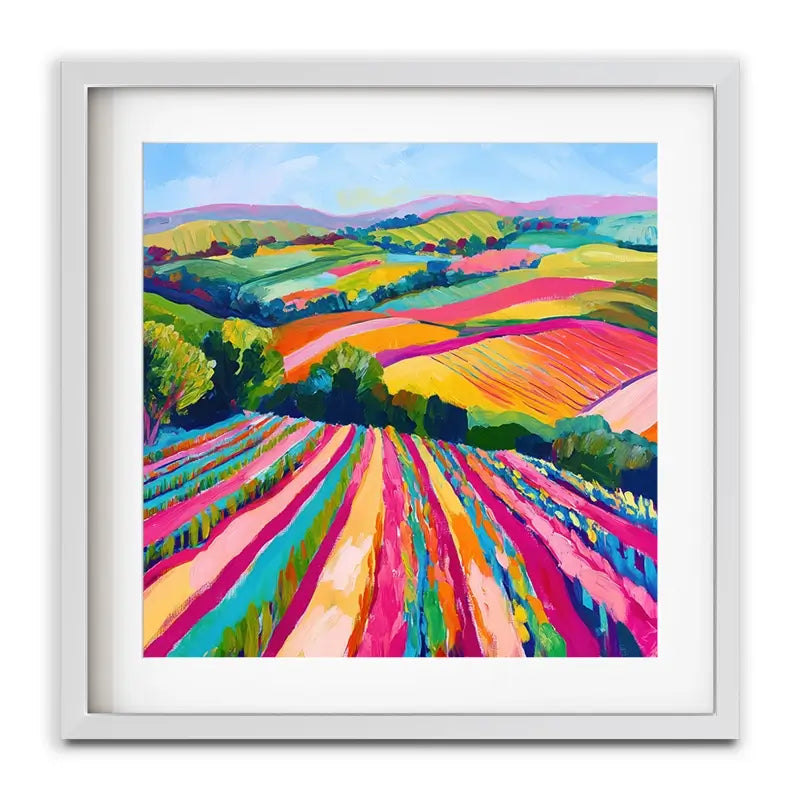 Colourful Hills Framed Art Print