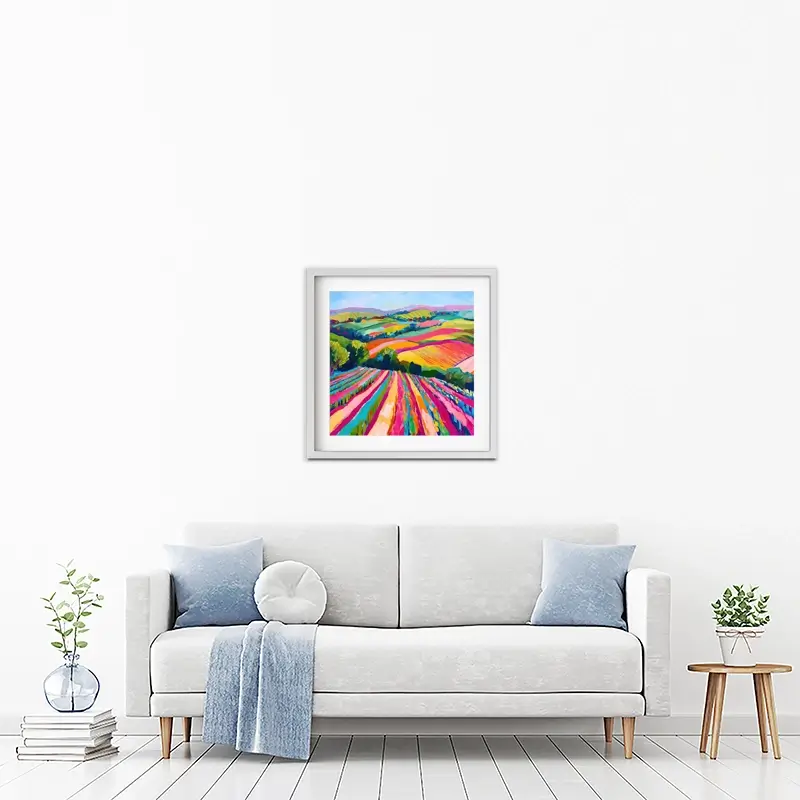 Colourful Hills Framed Art Print