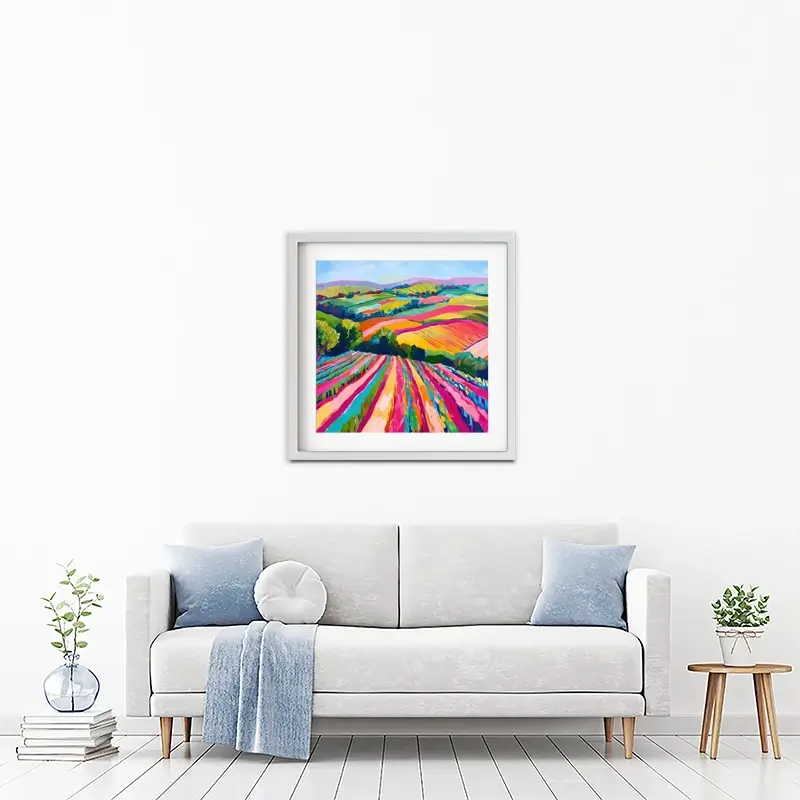 Colourful Hills Framed Art Print