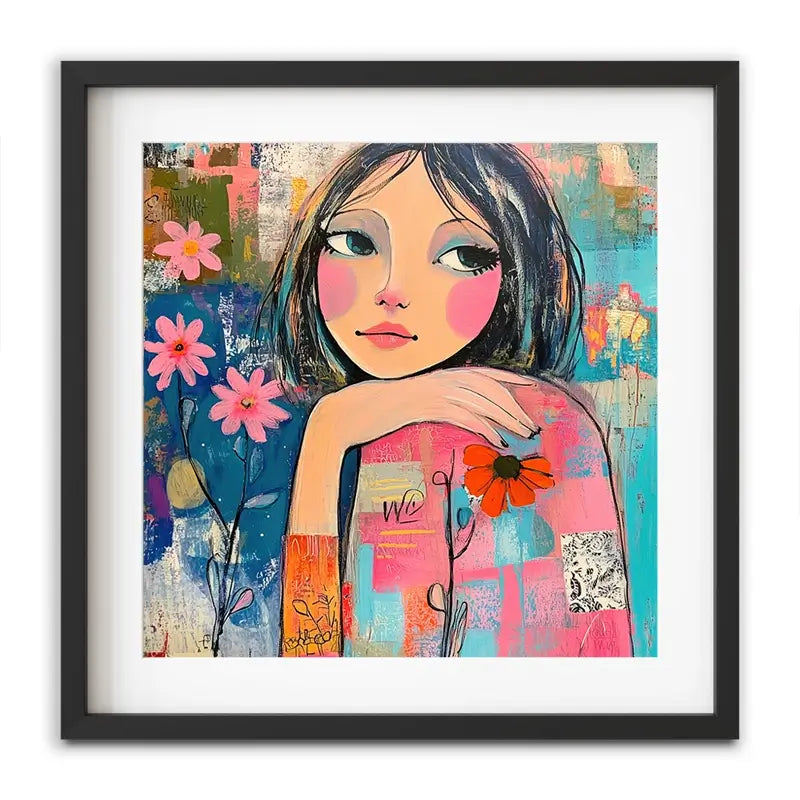 Amongst The Flowers Framed Art Print