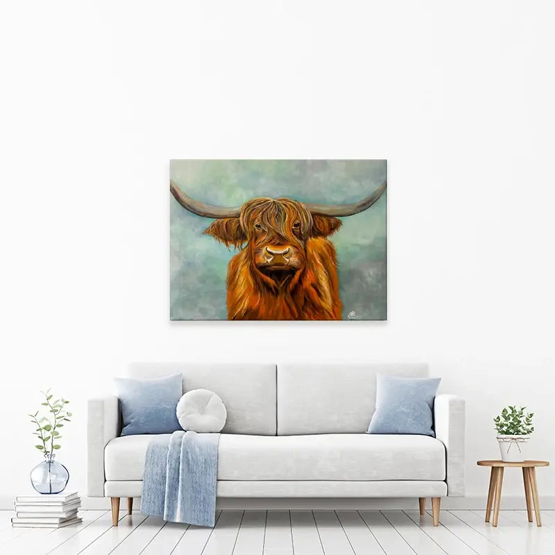 Brown Highland Cow Canvas Print