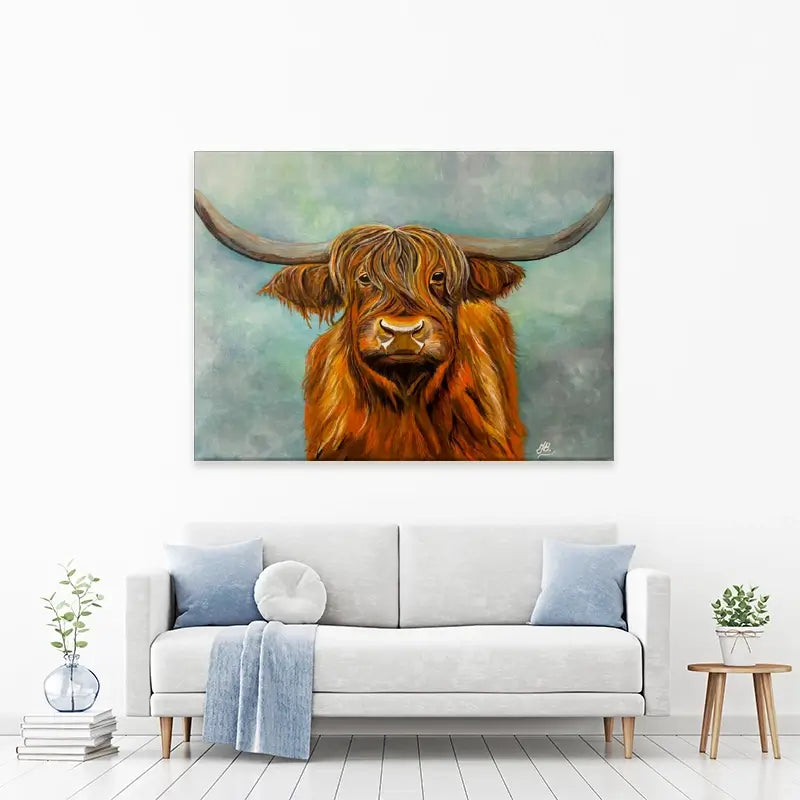 Brown Highland Cow Canvas Print