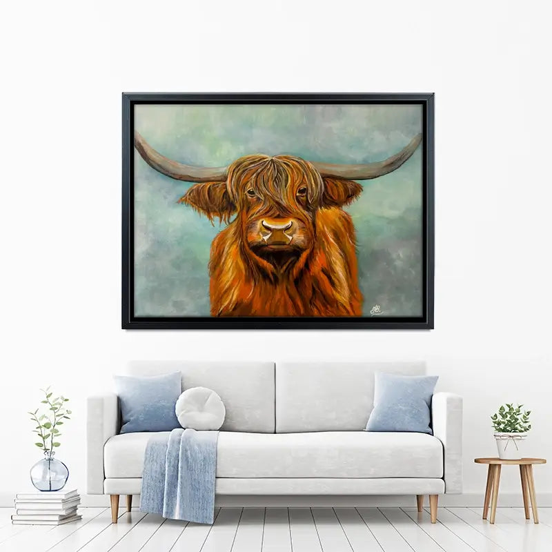 Brown Highland Cow Canvas Print