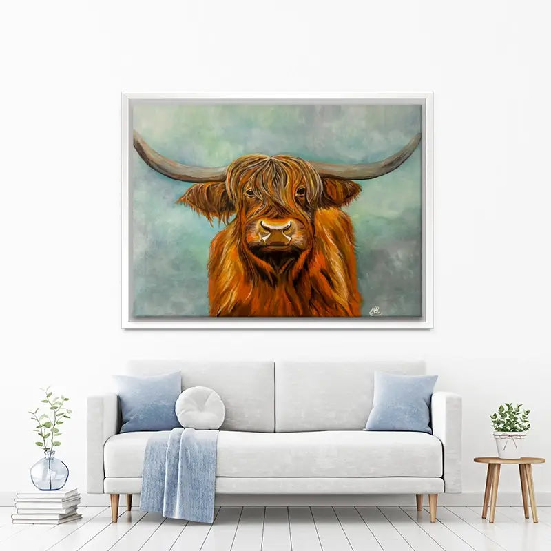 Brown Highland Cow Canvas Print