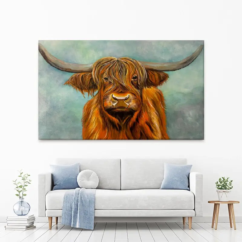 Brown Highland Cow Canvas Print