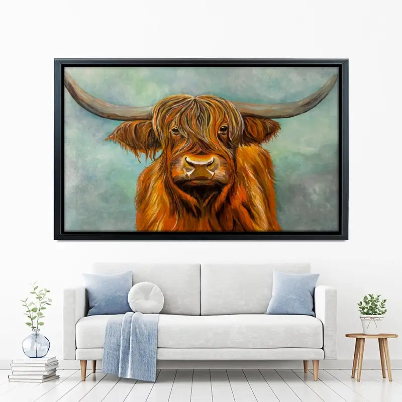 Brown Highland Cow Canvas Print