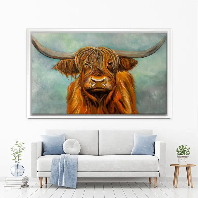 Brown Highland Cow Canvas Print