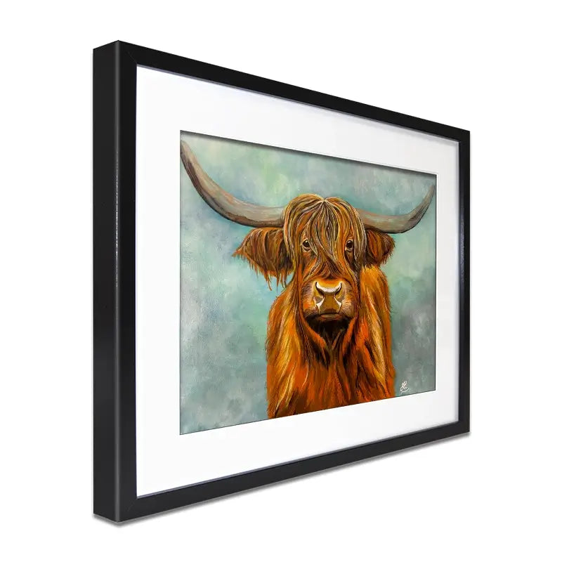 Brown Highland Cow Framed Art Print