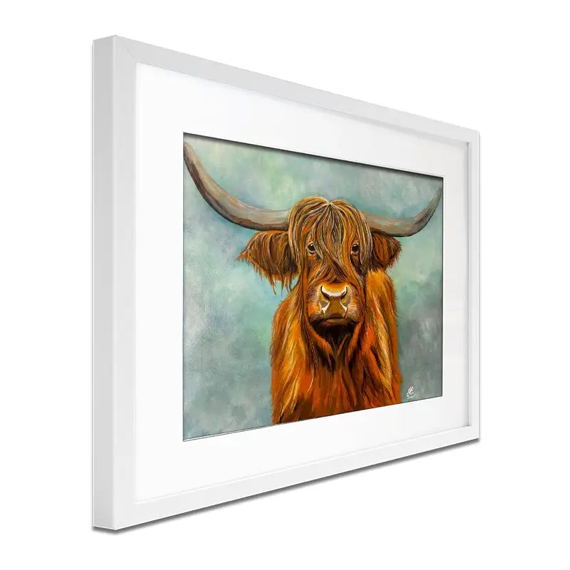 Brown Highland Cow Framed Art Print