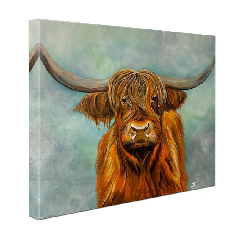 Brown Highland Cow Canvas Print