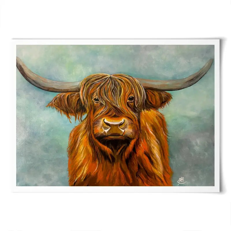 Brown Highland Cow Art Print