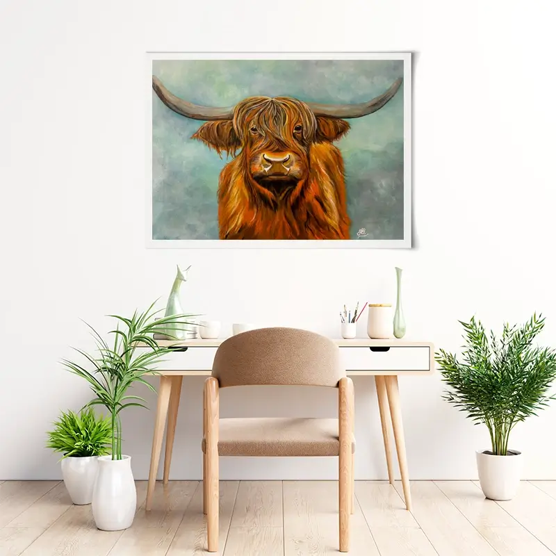 Brown Highland Cow Art Print