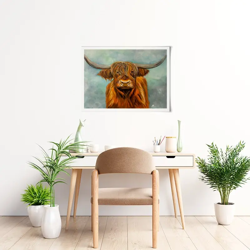 Brown Highland Cow Art Print