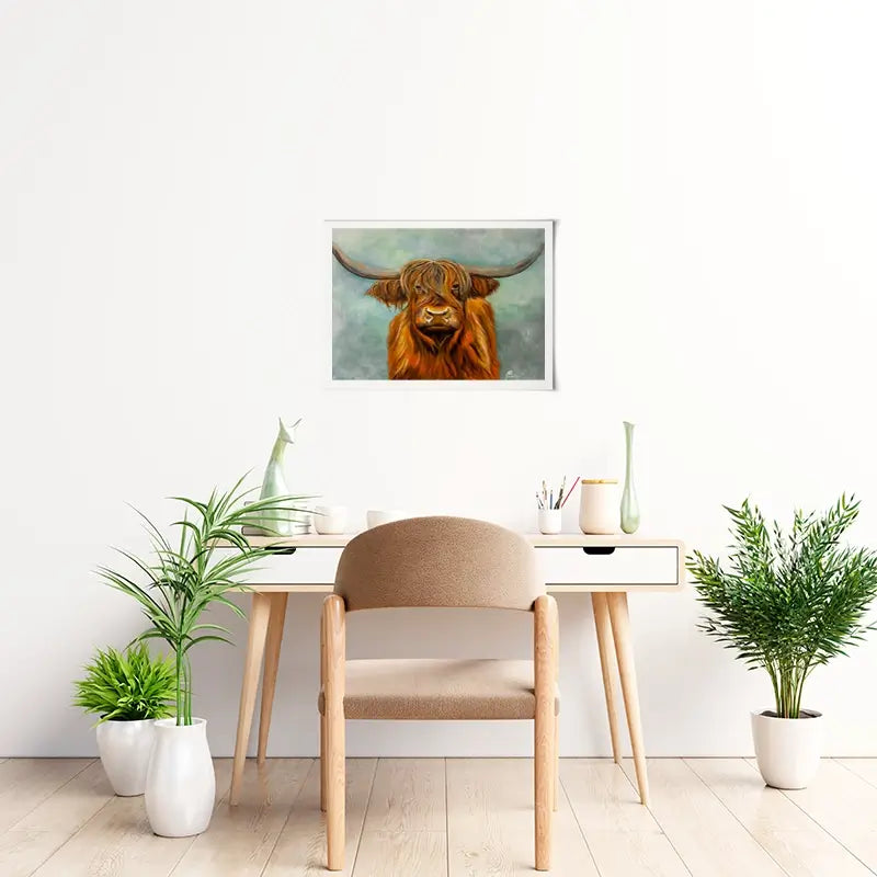 Brown Highland Cow Art Print