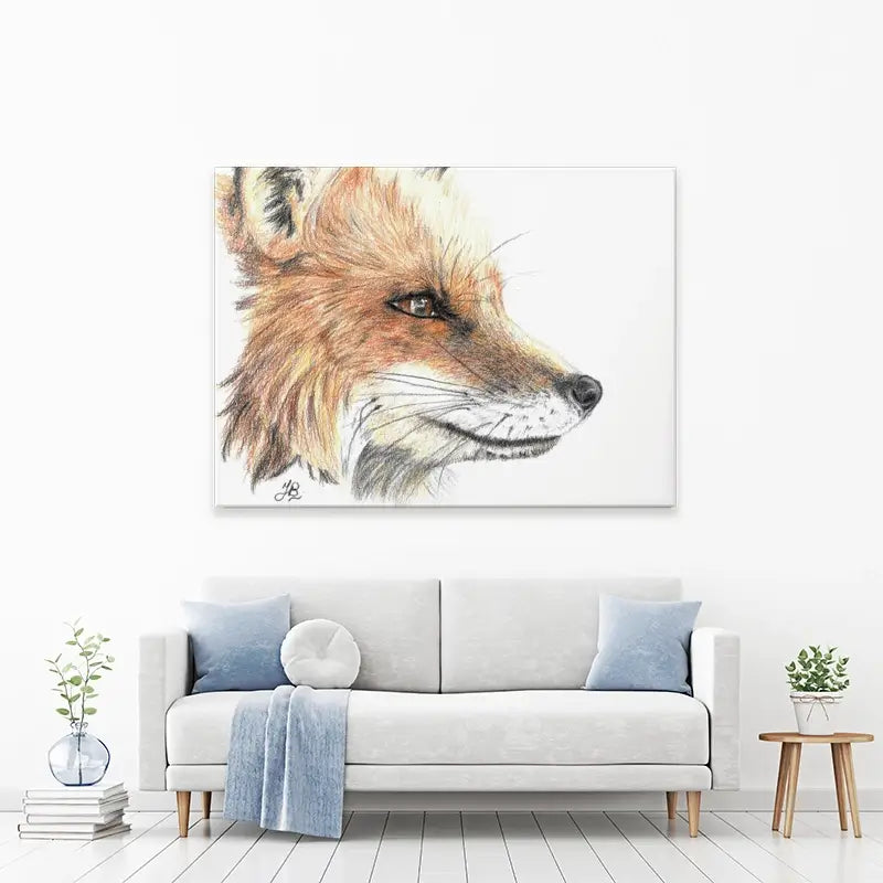 Fox Illustration Canvas Print