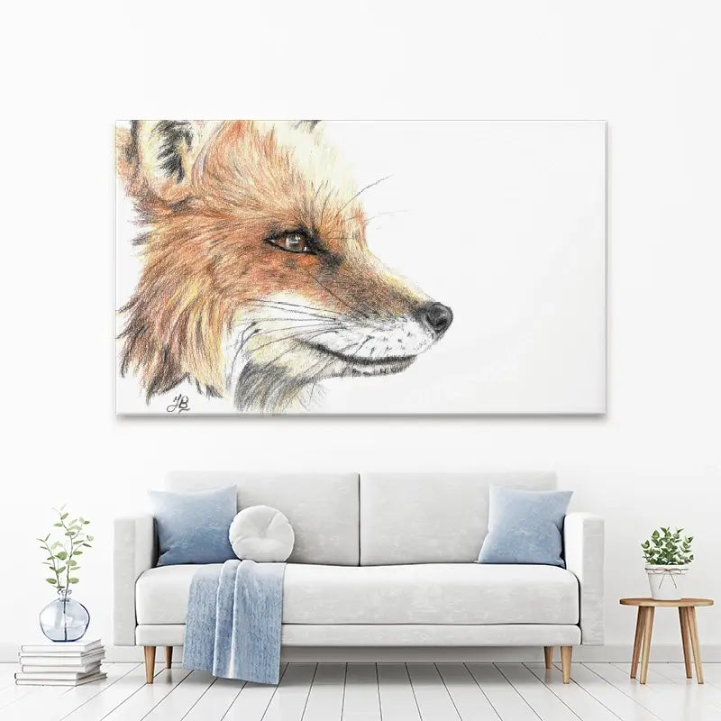 Fox Illustration Canvas Print