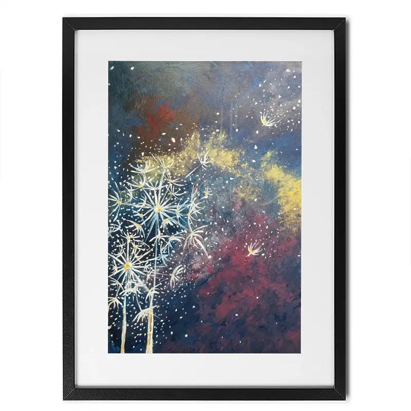 Space Flowers Framed Art Print