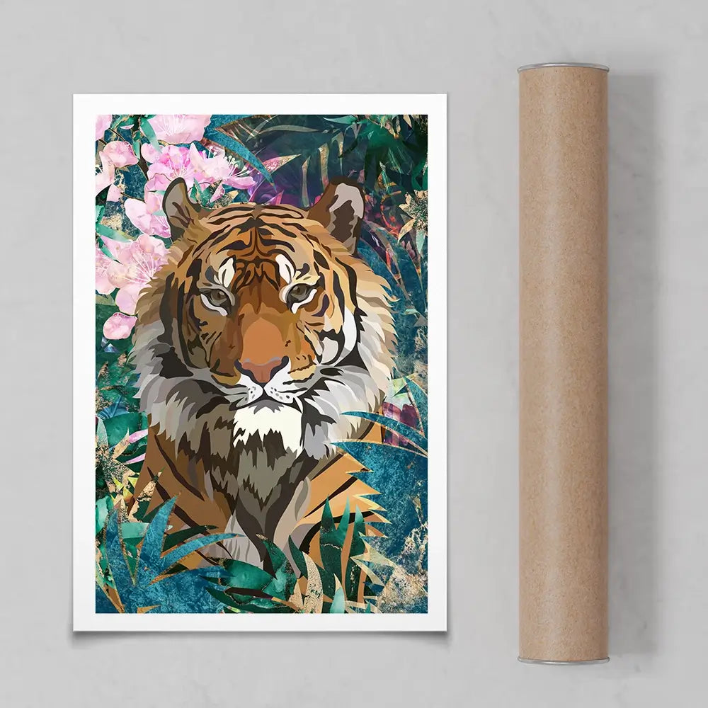 Tropical Tiger Art Print