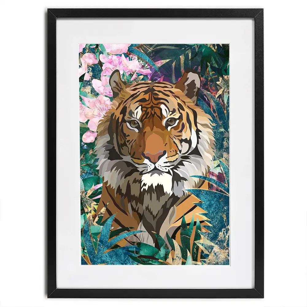 Tropical Tiger Framed Art Print