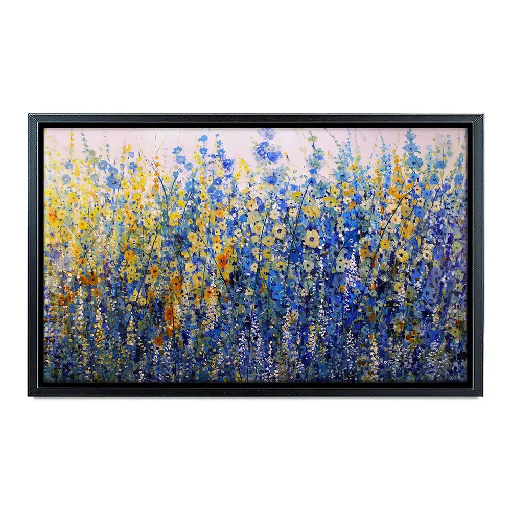 Yellow Blue Bloom Canvas Print