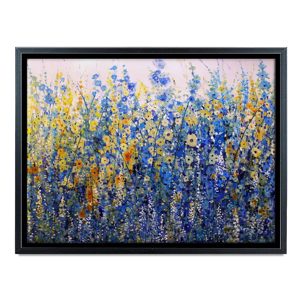 Yellow Blue Bloom Canvas Print