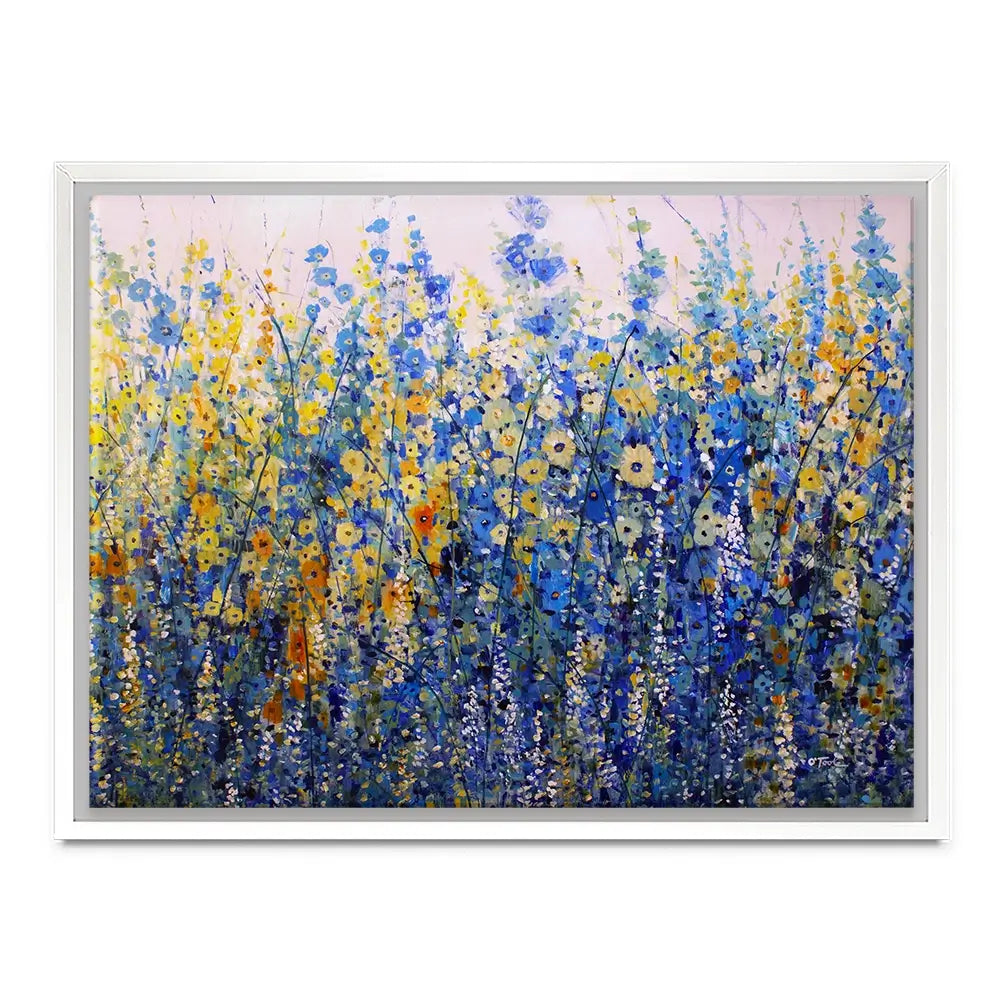 Yellow Blue Bloom Canvas Print