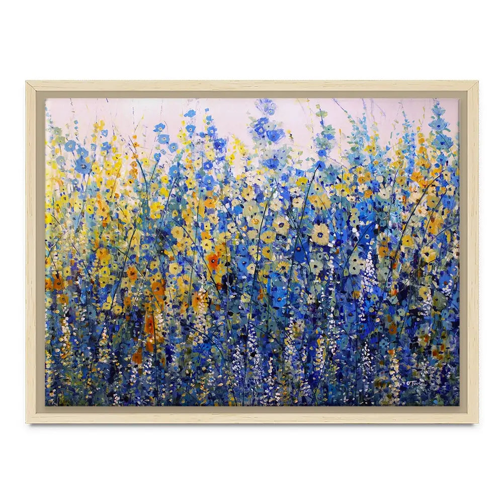 Yellow Blue Bloom Canvas Print