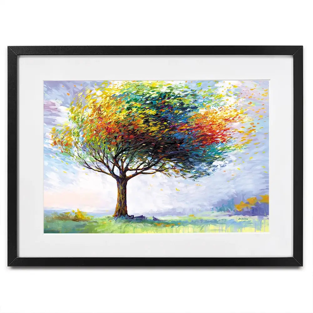 Tree In The Wind Framed Art Print