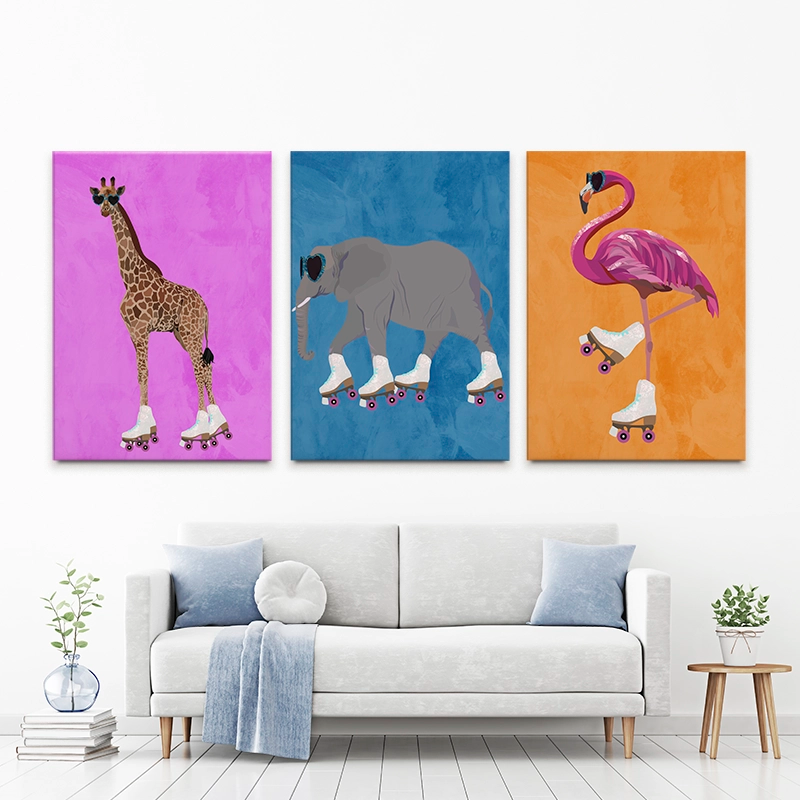 Rollerskating Crew Trio Canvas Print