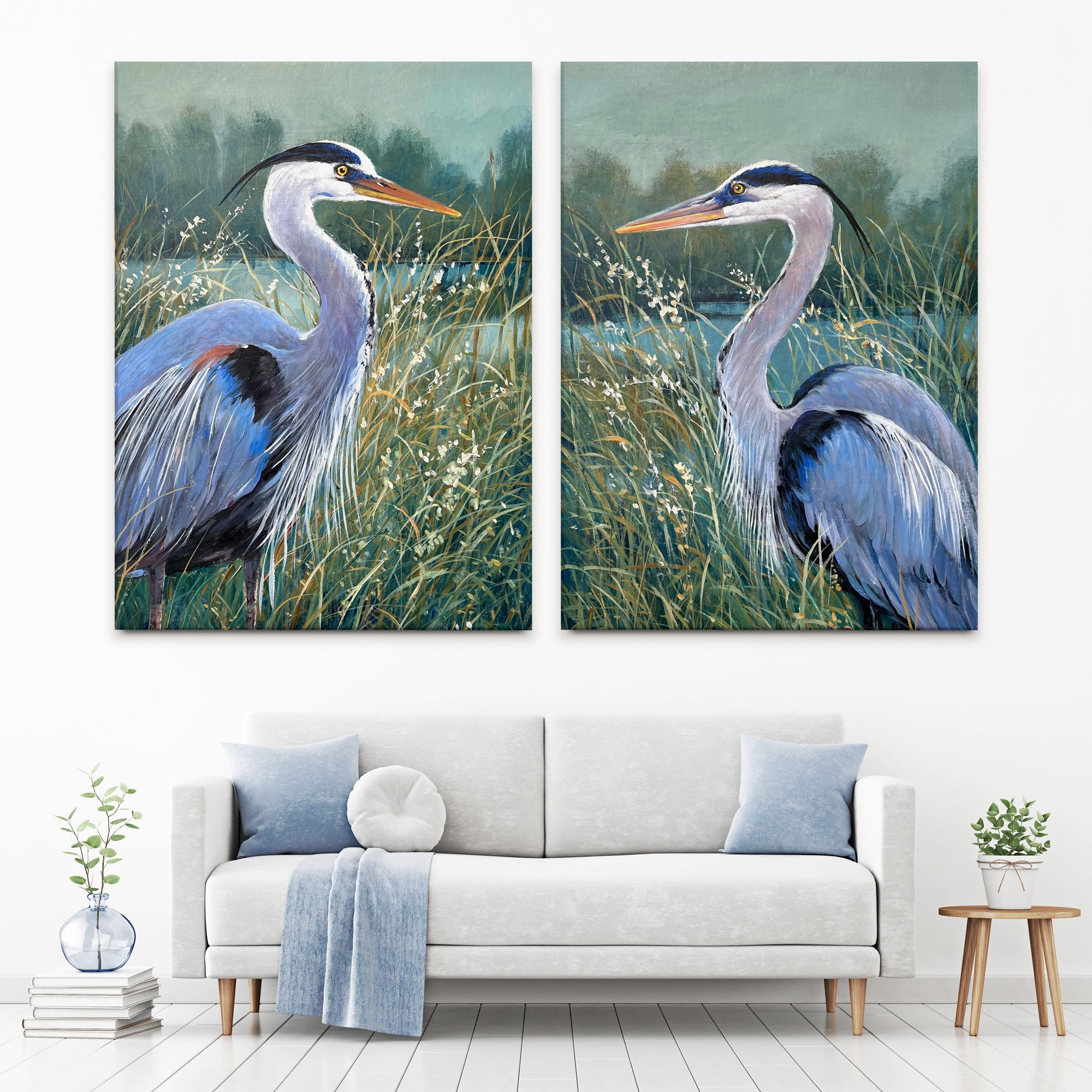 Wading Herons Duo Canvas Print