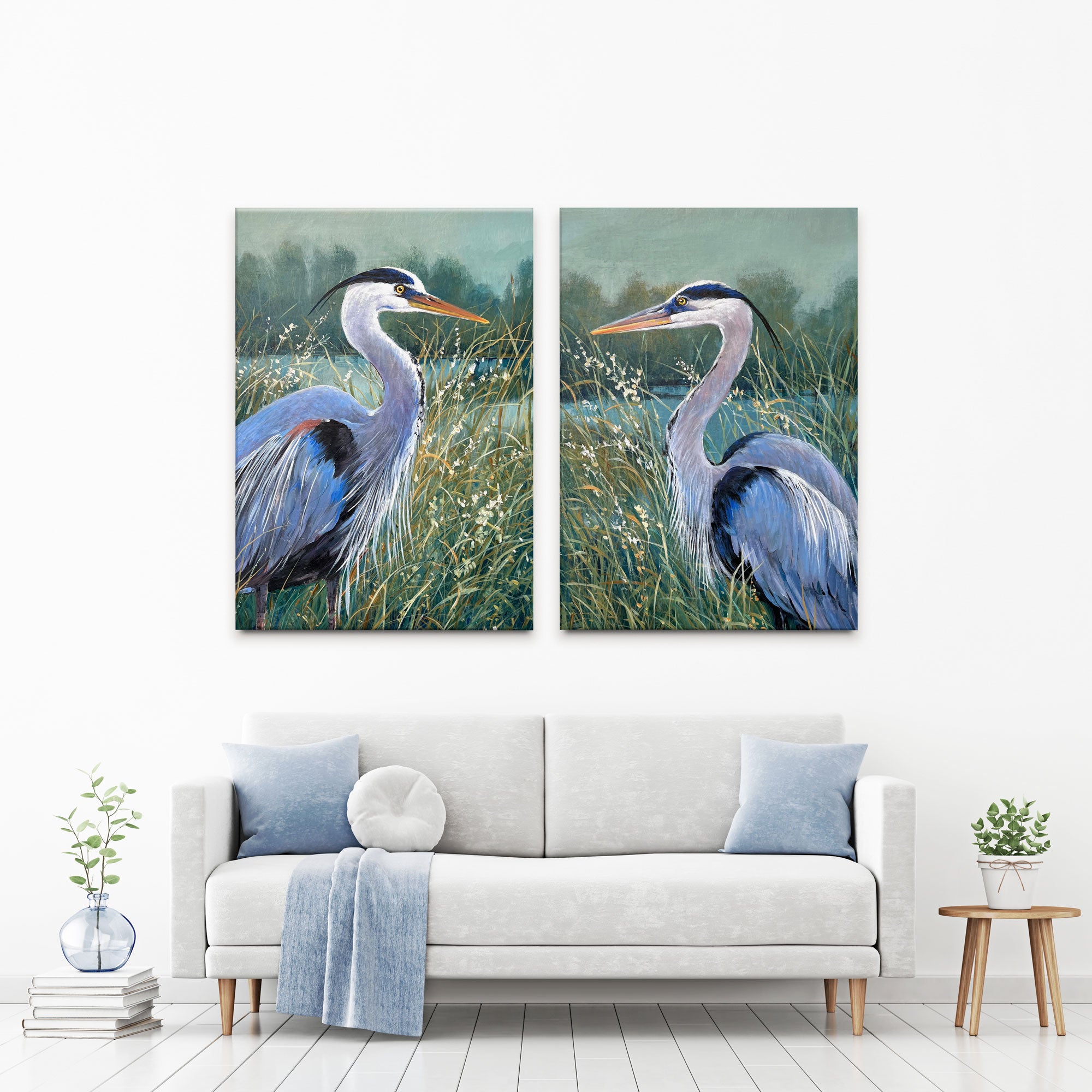 Wading Herons Duo Canvas Print