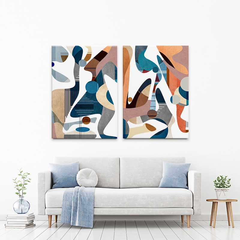 Moving Shapes Duo Canvas Print