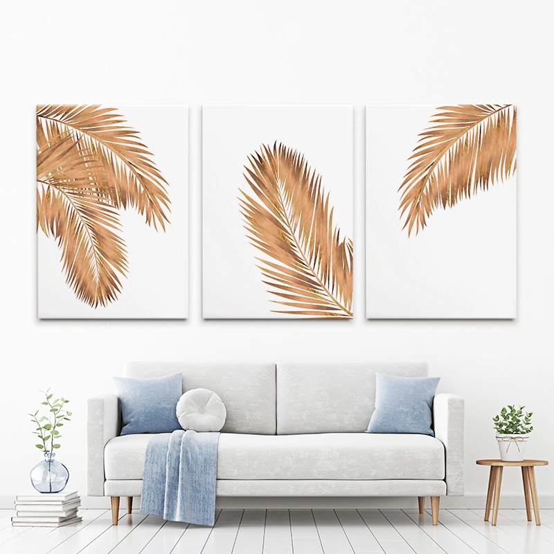 Gold Leaf Trio Canvas Print