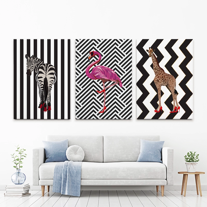 Animals In Heels Trio Canvas Print