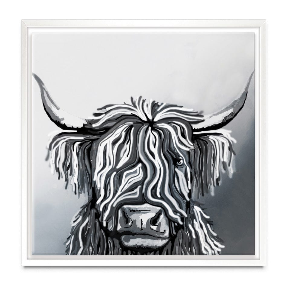 Abstract Highland Cow Square Canvas Print wall art product Independent