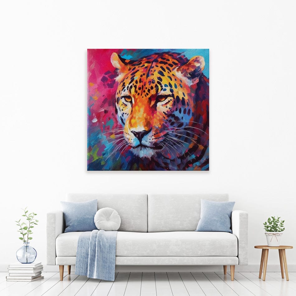 Abstract Jaguar Square Canvas Print wall art product BinGoTinGo / Shutterstock