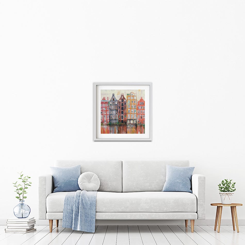 Amsterdam Damrak Square Framed Art Print wall art product / Shutterstock