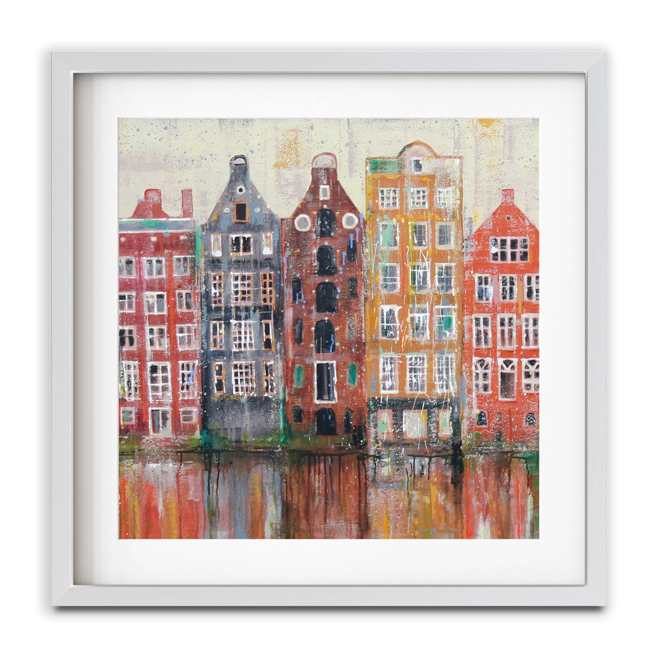 Amsterdam Damrak Square Framed Art Print wall art product / Shutterstock