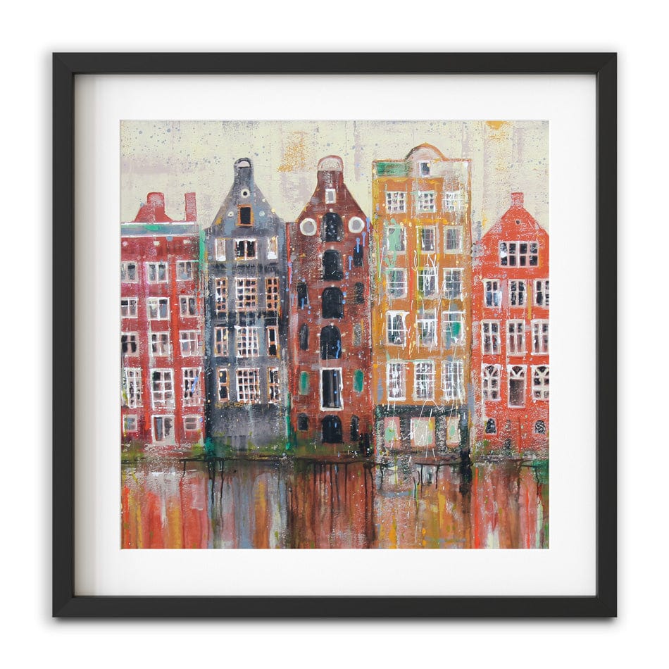 Amsterdam Damrak Square Framed Art Print wall art product / Shutterstock