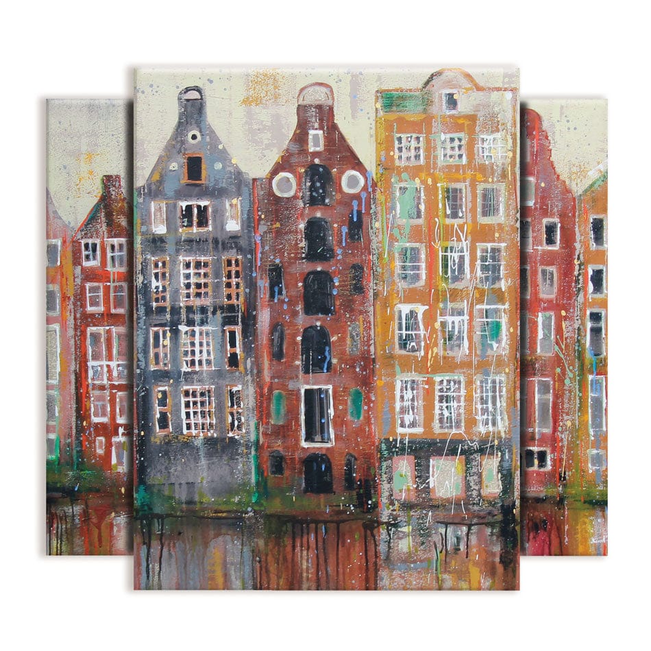 Amsterdam Damrak Trio Canvas Print wall art product / Shutterstock