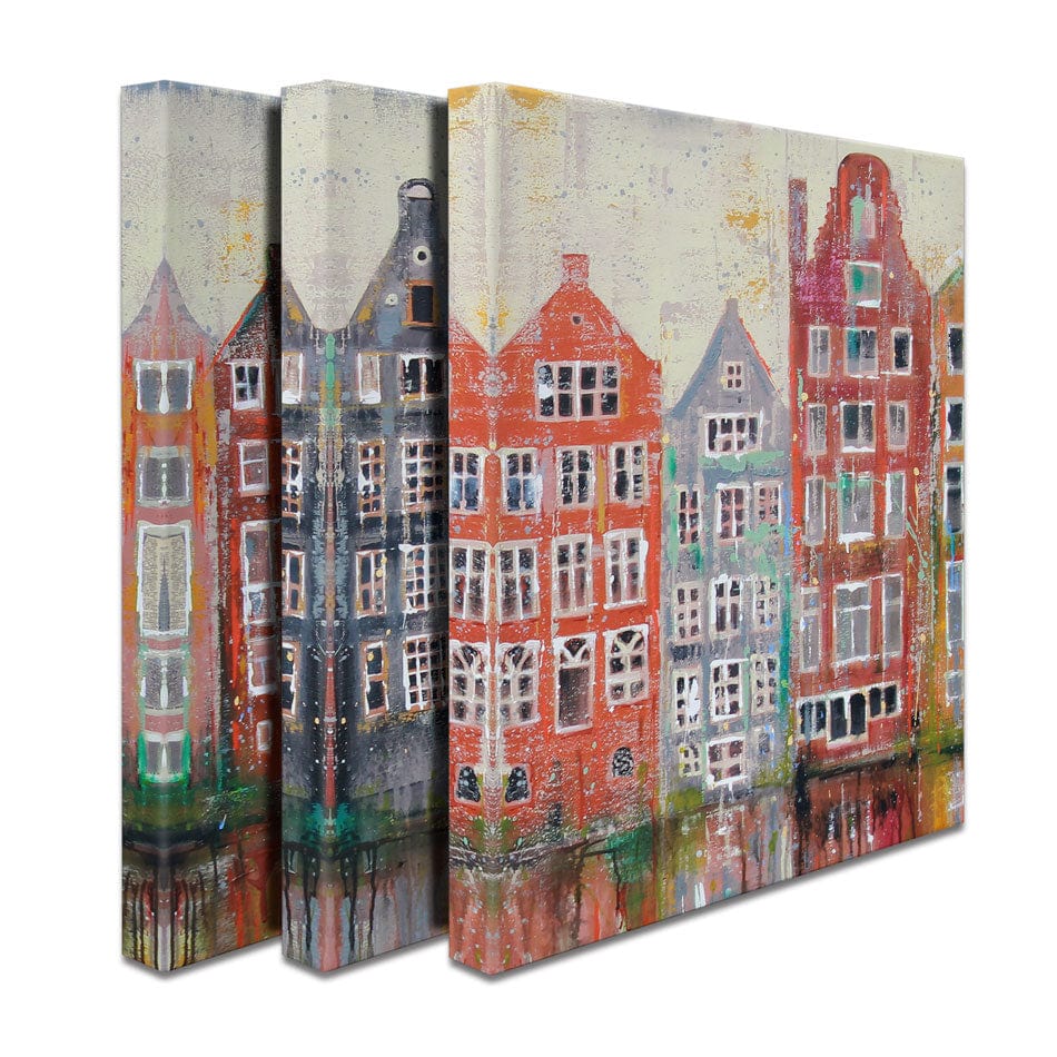 Amsterdam Damrak Trio Canvas Print wall art product / Shutterstock