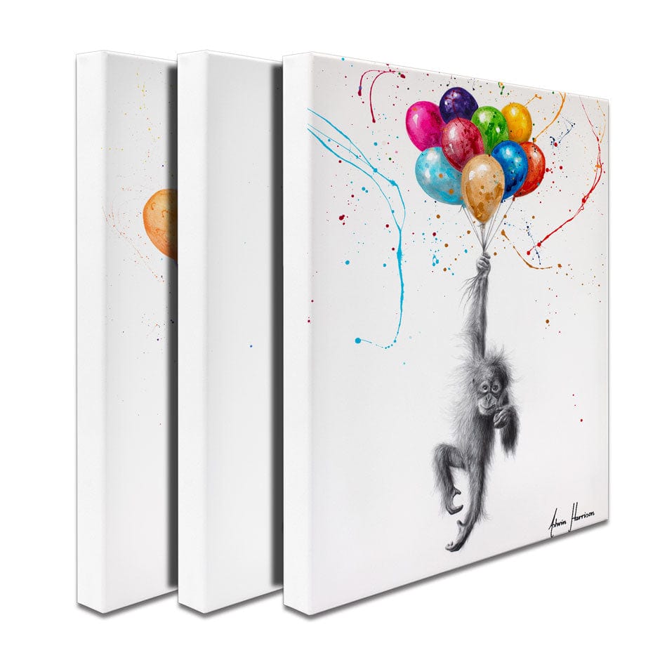 Animals With Balloons 2 Trio Canvas Print wall art product Ashvin Harrison