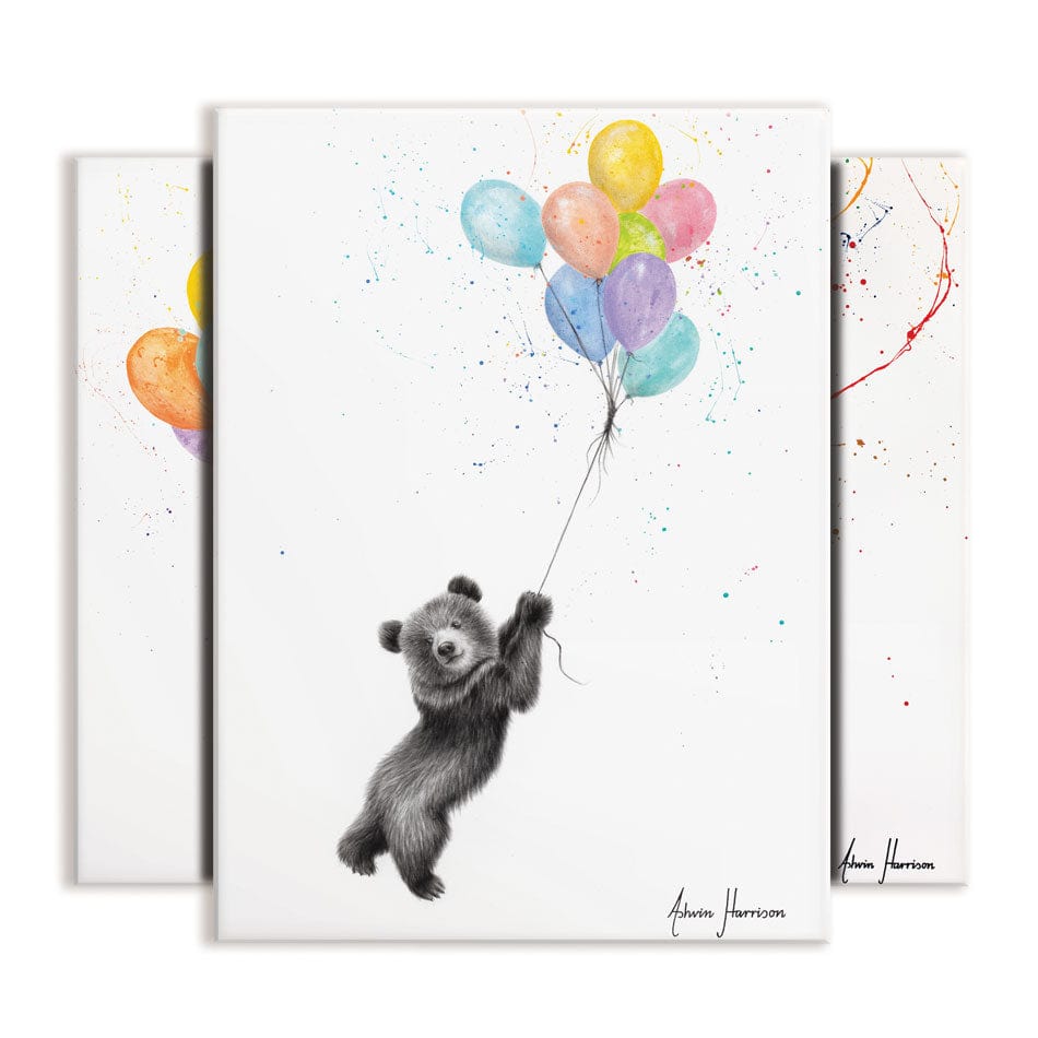 Animals With Balloons 2 Trio Canvas Print wall art product Ashvin Harrison