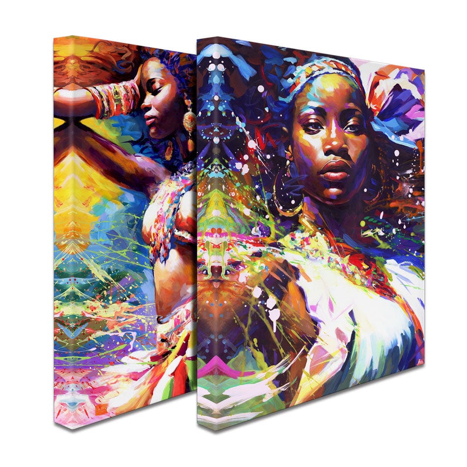 Beautiful African Woman Duo Canvas Print wall art product Leon Devenice