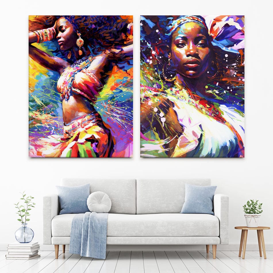 Beautiful African Woman Duo Canvas Print wall art product Leon Devenice