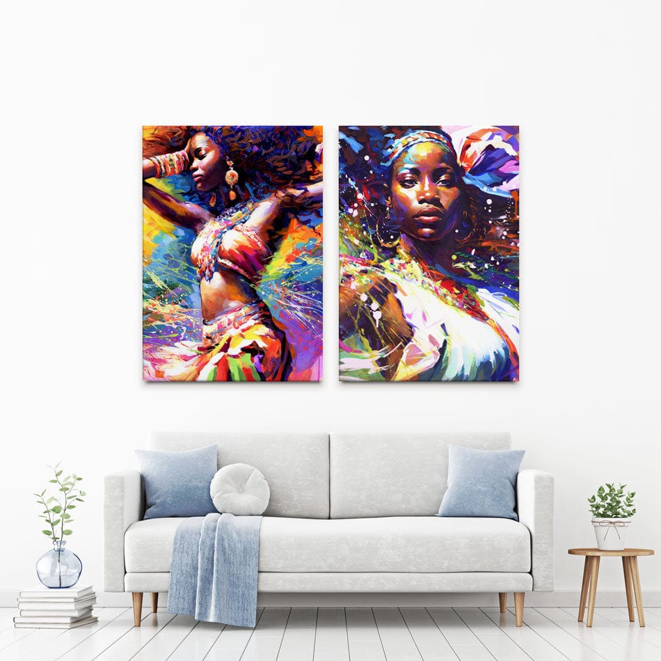 Beautiful African Woman Duo Canvas Print wall art product Leon Devenice