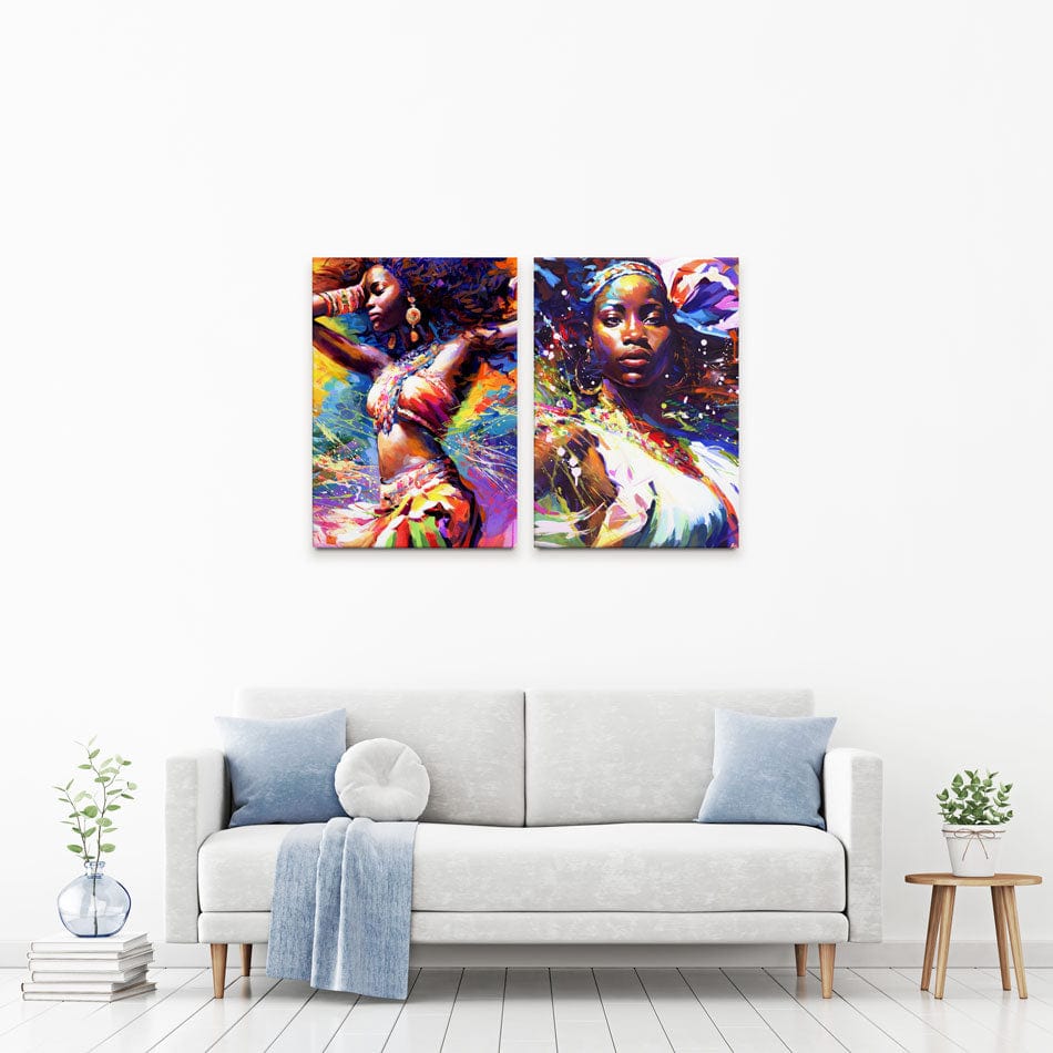 Beautiful African Woman Duo Canvas Print wall art product Leon Devenice