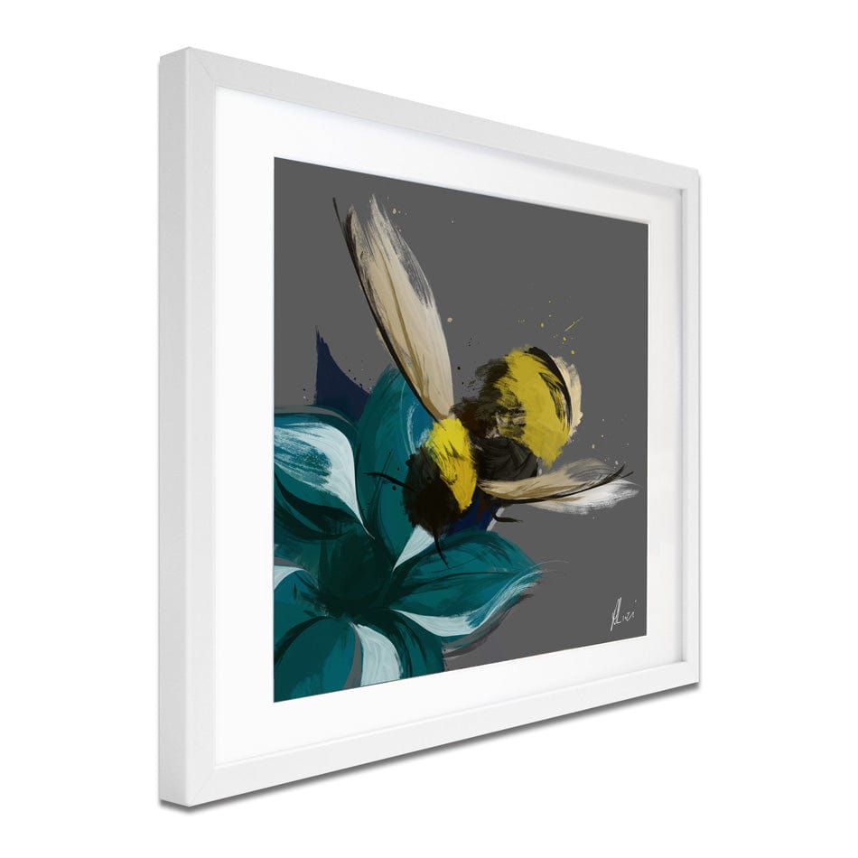 Bee In Flight Framed Art Print wall art product Aimee Linzi