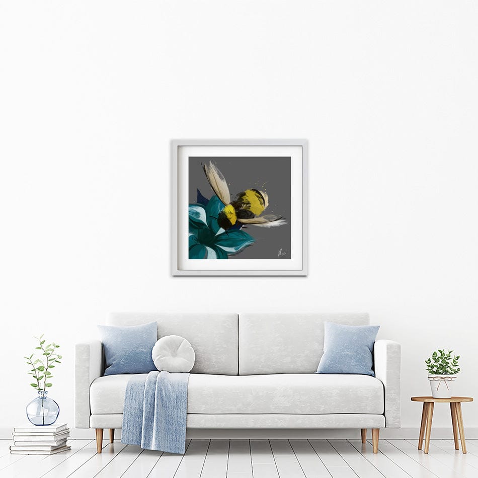 Bee In Flight Framed Art Print wall art product Aimee Linzi