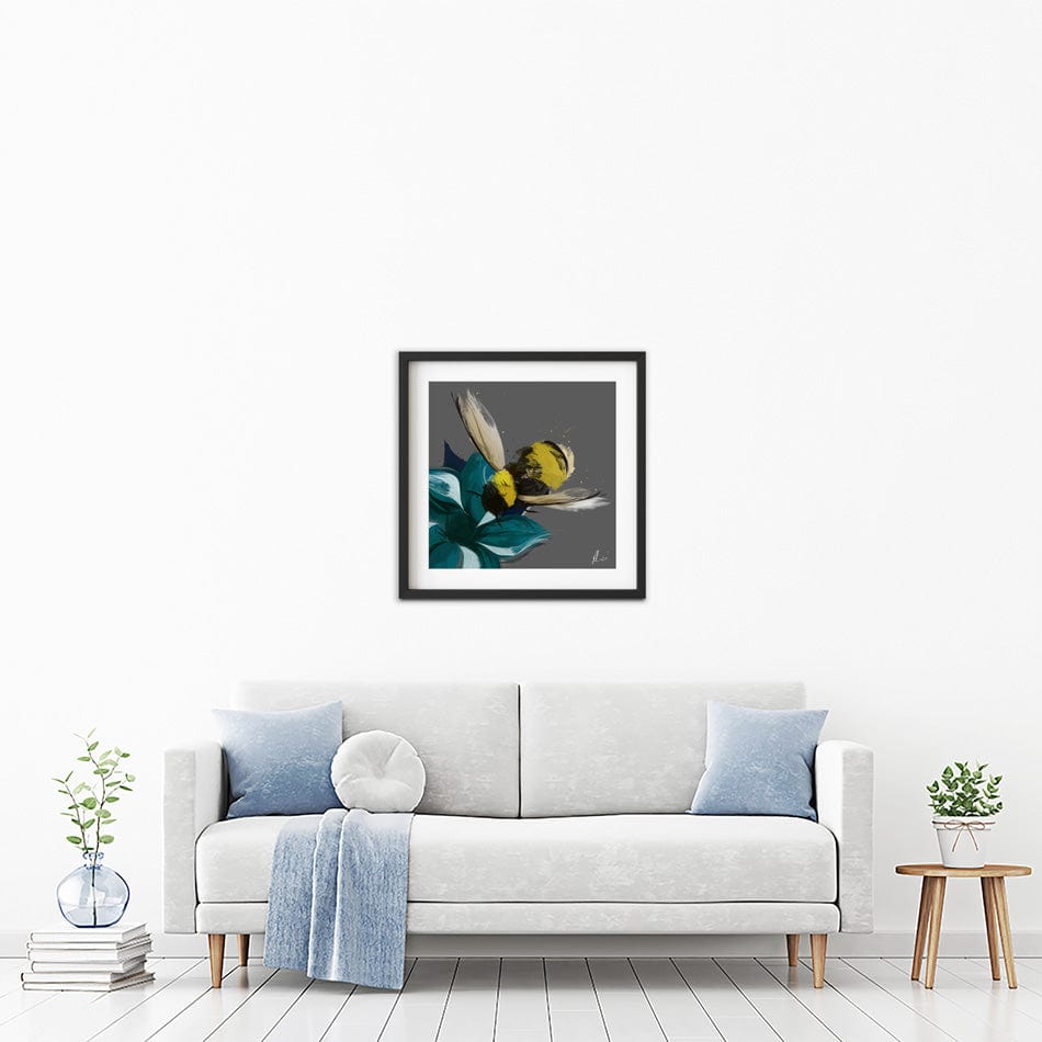 Bee In Flight Framed Art Print wall art product Aimee Linzi